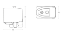 Dessin coté du pressostat Italtecnica PMA12, dimensions en millimètres