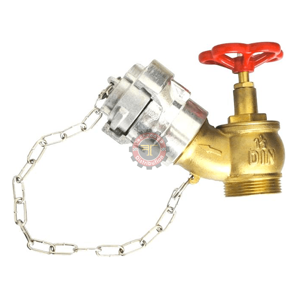 Robinet pour colonne sèche avec bouchon en aluminium