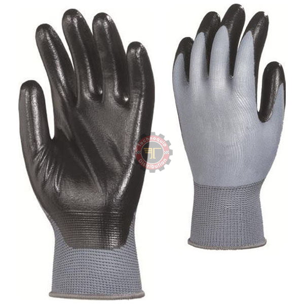 Paire gant revêtement nitrile noir