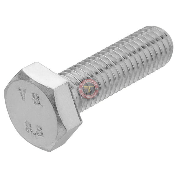 Vis tête hexagonale acier galvanisé 8*8