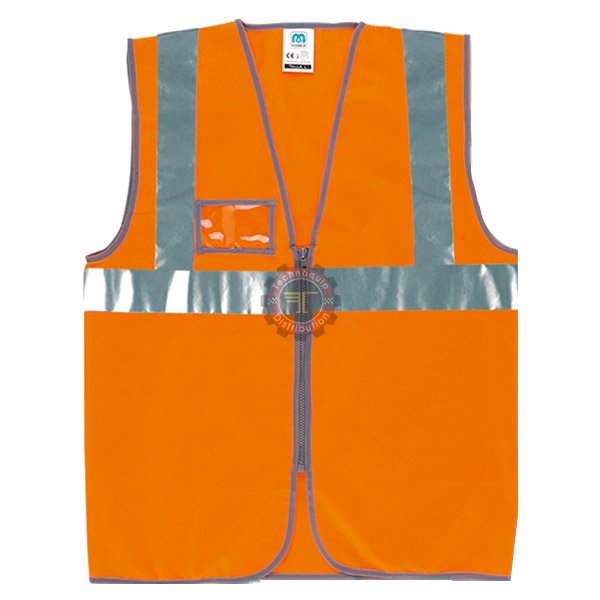 Gilet haute visibilité fermeture éclair & porte-badge