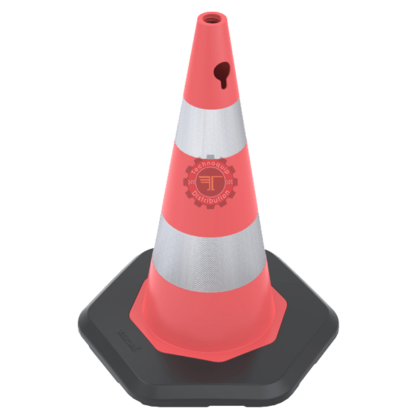 Cône signalisation PVC double réfléchissant avec base pondérée zeplin