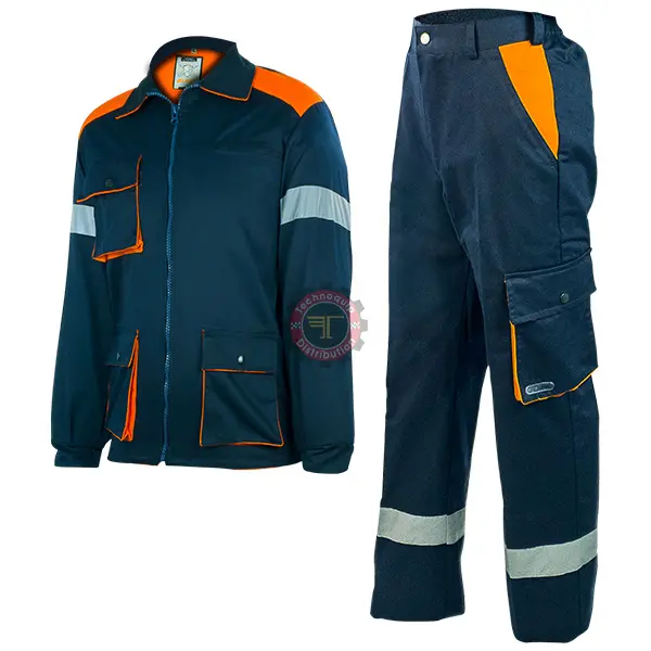 Tenue de travail 2 pièces Bleu marine-Orange