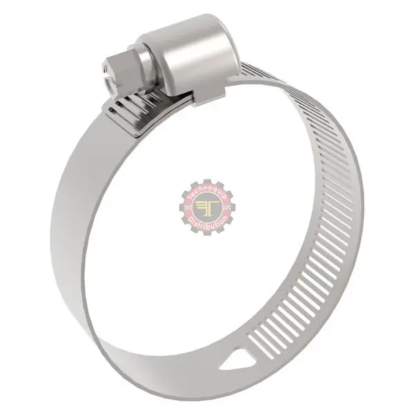 Collier de serrage réglable à vis sans fin en acier zingué 