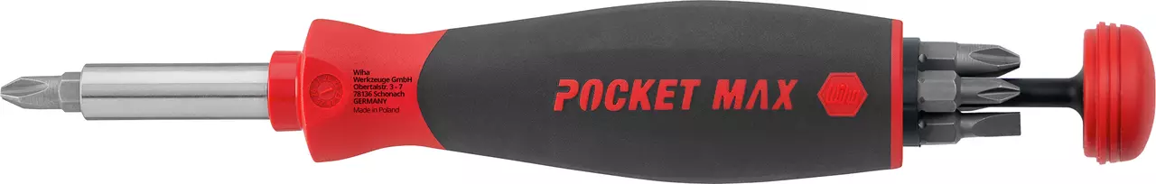 Tournevis PocketMax magnetic à magasin 8 embouts 25 mm Wiha 45292