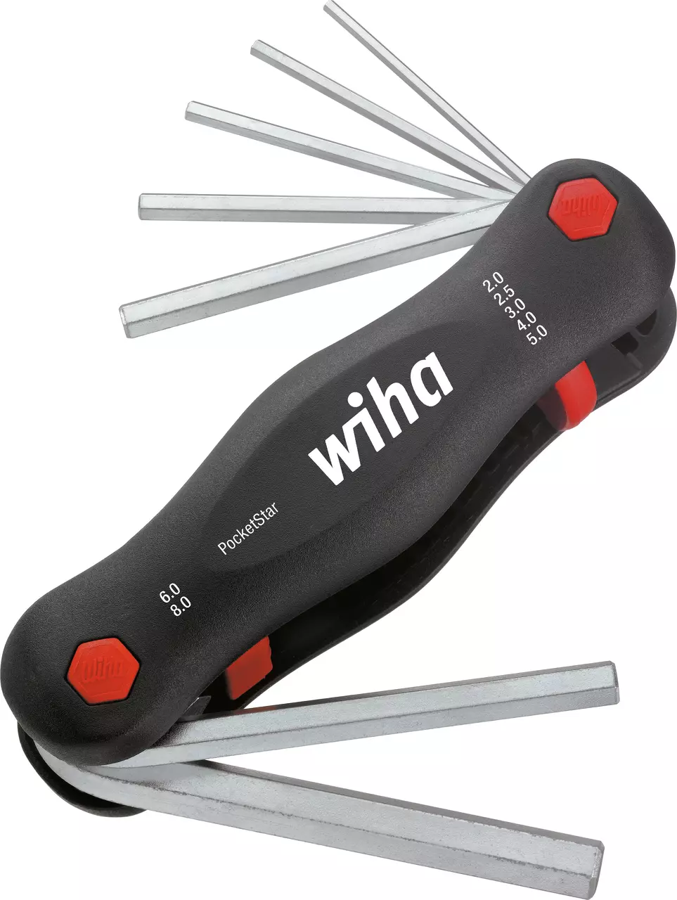 Multitool pliant PocketStar 7 clés six pans 2-8 mm Wiha 23041