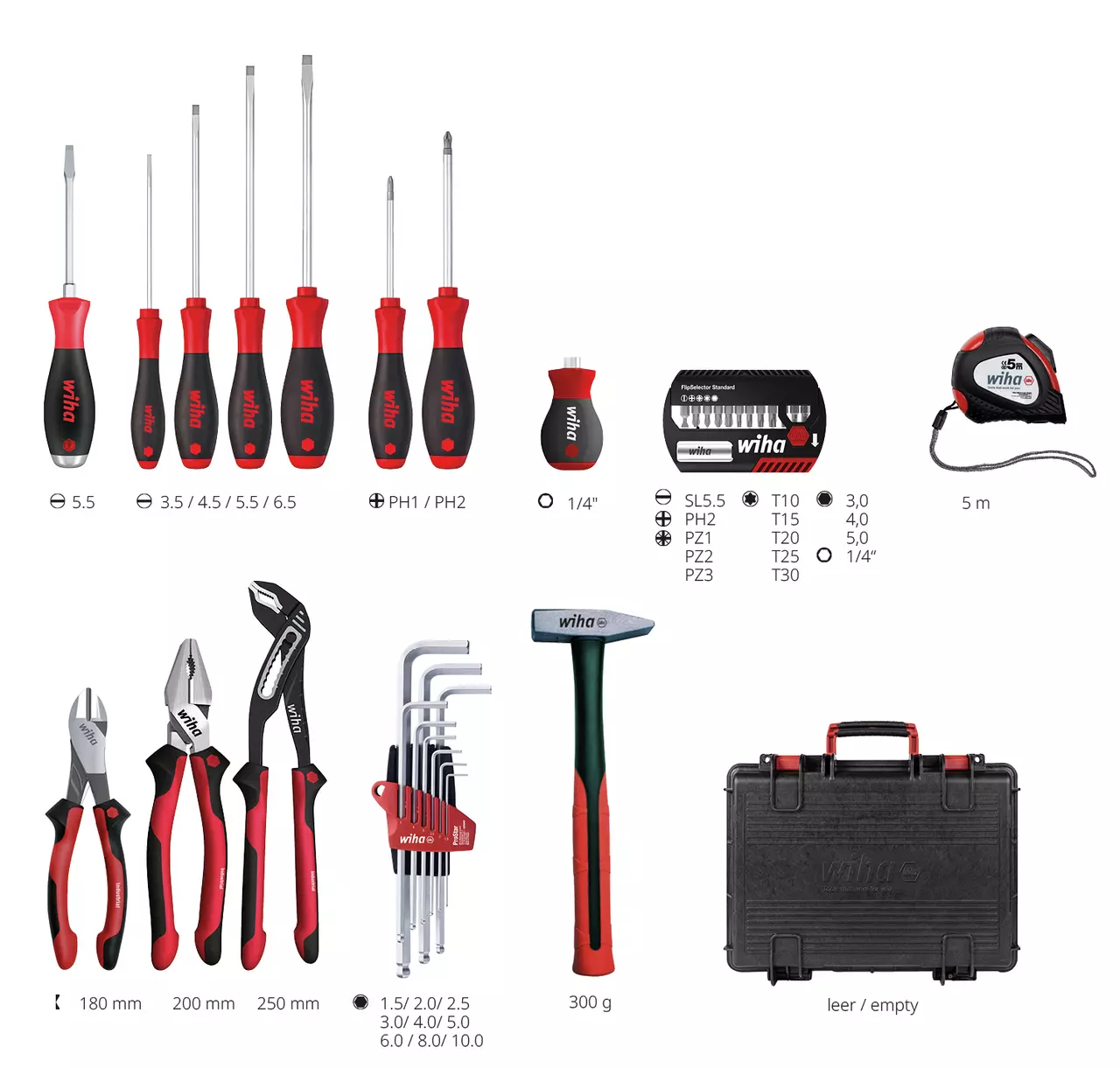 Caisse à outils garnie 36 pièces Basic Set L mechanic Wiha 45531