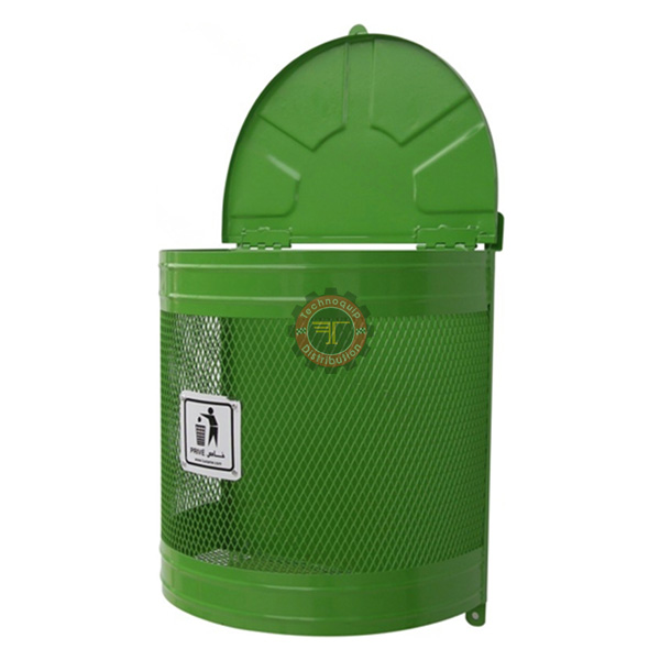 Poubelle demi rond 55 L avec couvercle murale