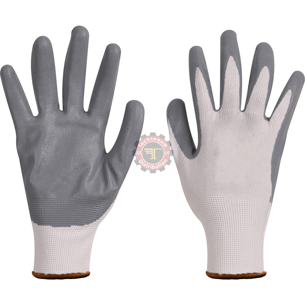 Gant mousse nitrile noir sur polyamide gris