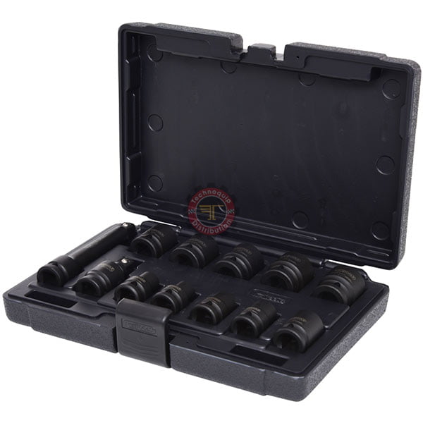 Coffret de douilles à chocs 6 PANS 1/2''