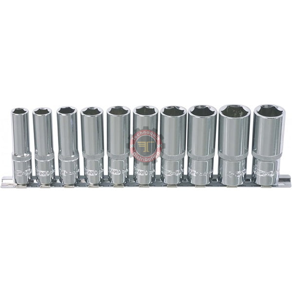 Rail de 10 douilles longues 6 pans 1/2''