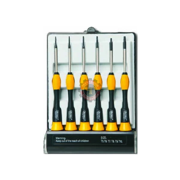 Jeu de 6 tournevis TORX (T5..T10)