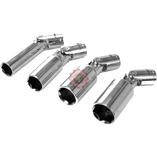 Coffret de 4 Douilles Articulees 3/8" P/Bougies 14-16-18-21MM