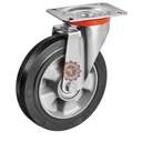 Roue moyeu à rayons pivotante caoutchouc noir DN 250 mm