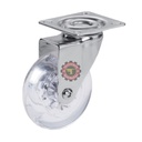 Roue cristal pivotante à moyeu lisse à plaque