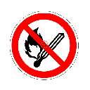 Flammes nues interdites ; Feu et source d’allumage non protégée interdits, Interdiction de fumer