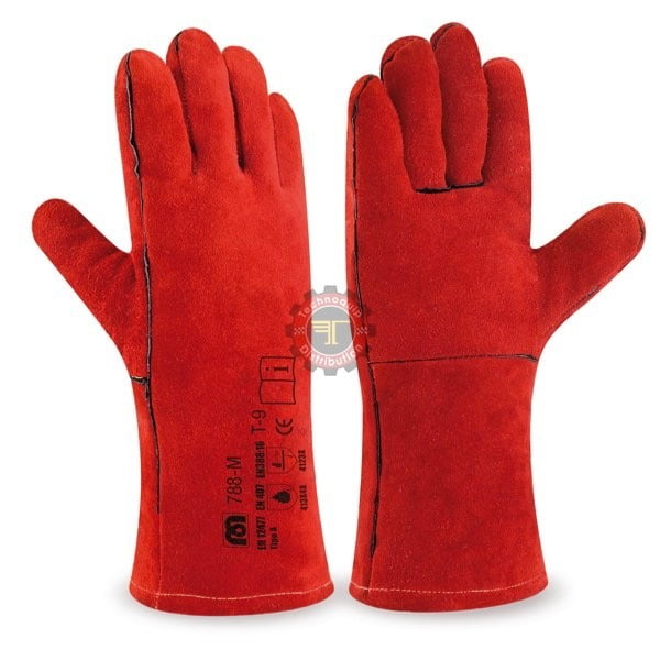 Gant anti chaleur rouge soudeur rouge équipement de protection individuelle tunisie soudure tunisie