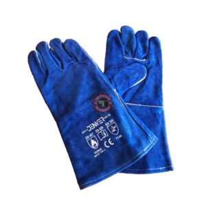 Gant soudure anti chaleur bleu denver équipement de protection individuelle technoquip tunisie industrielle industriel cuir croute de bovin