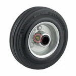 Roue coutchouc roulement à billes jante en tôle galvanisée roulement manutention tunisie technoquip roulant pivotant pivotante quincaillerie technoquip,Roue simple avec roulement 200