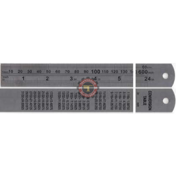 Réglet en inox semi rigide gradué en mm et en pouce TUNISIE