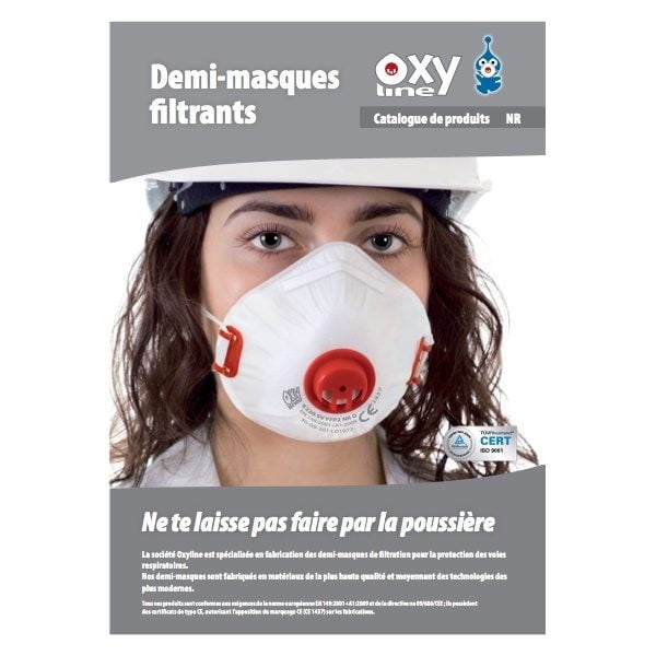 catalogue oxyline tunisie ffp1 ffp2 ffp3 demi masque anti poussière et aérosol charbon actif