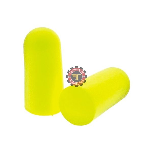 Bouchons d'oreilles souples roulés jaune fluo tunisie