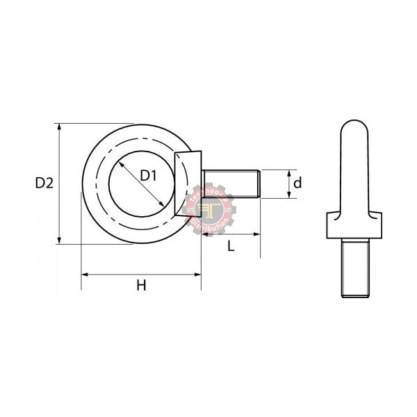 Anneau de levage mâle DIN 580 INOX tunisie