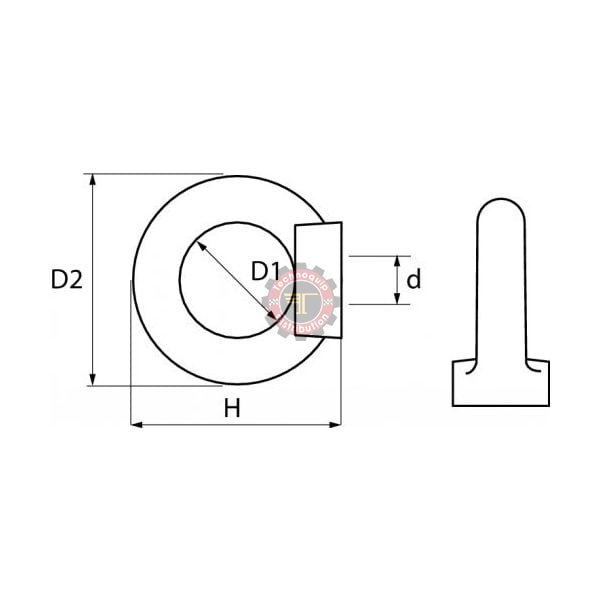 Anneau de levage femelle DIN 580 INOX tunisie