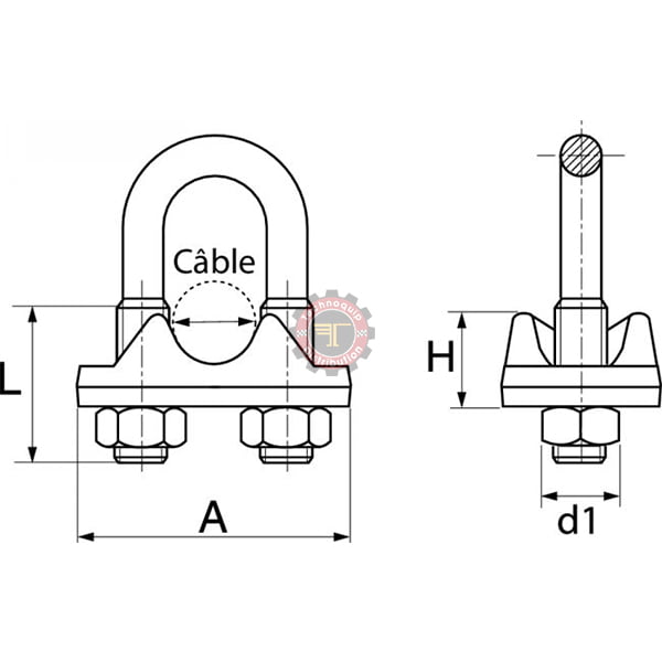 Serre-câble à étrier Inox A4 tunisie