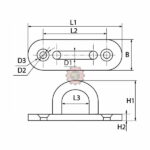 Pontet sur platine oblong embouti & soudé Inox A2 tunisie