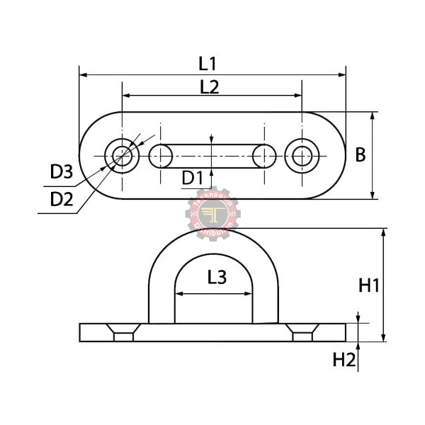 Pontet sur platine oblong embouti & soudé Inox A2 tunisie