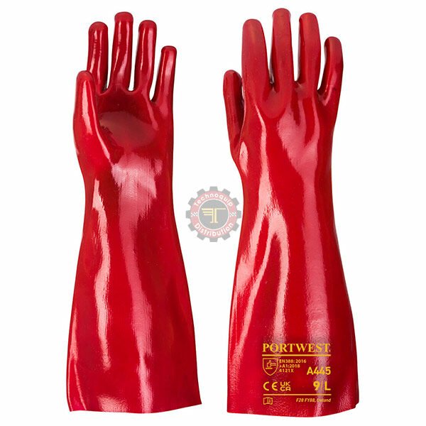 Gants tout enduits en PVC rouge A445 PORTWEST tunisie