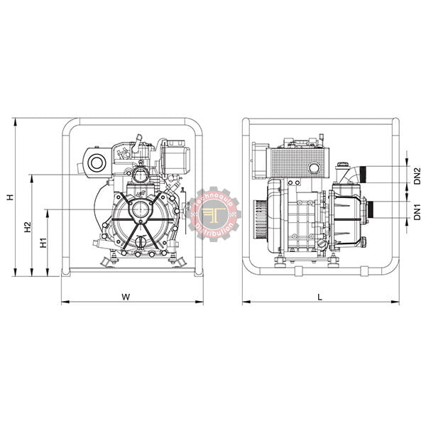 Pompe à moteur thermique diesel 3.8 CV LDP-A LEO tunisie