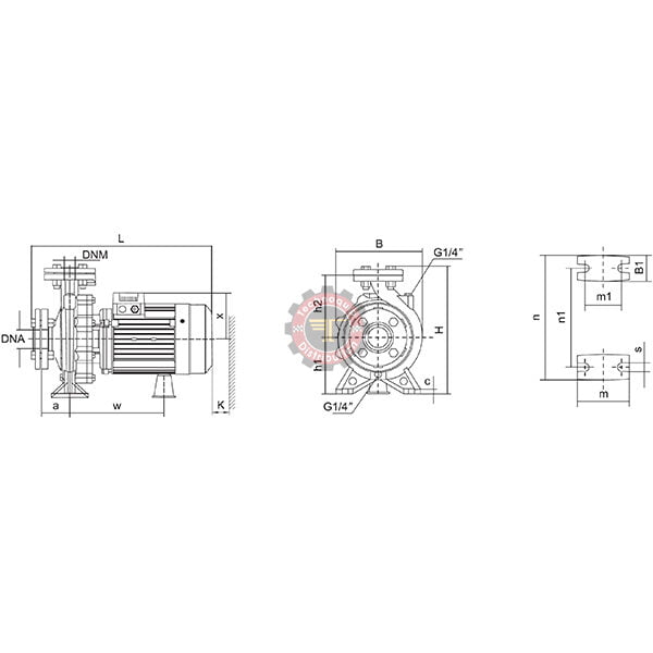 Pompe centrifugeuse normalisée en fonte XST (