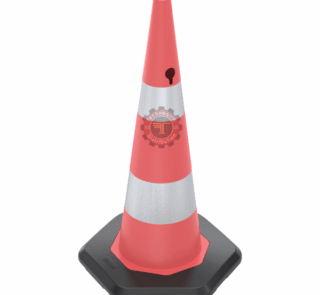 Cône signalisation PVC 90 cm double réfléchissant zeplin