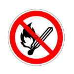 Flammes nues interdites ; Feu et source d’allumage non protégée interdits, Interdiction de fumer